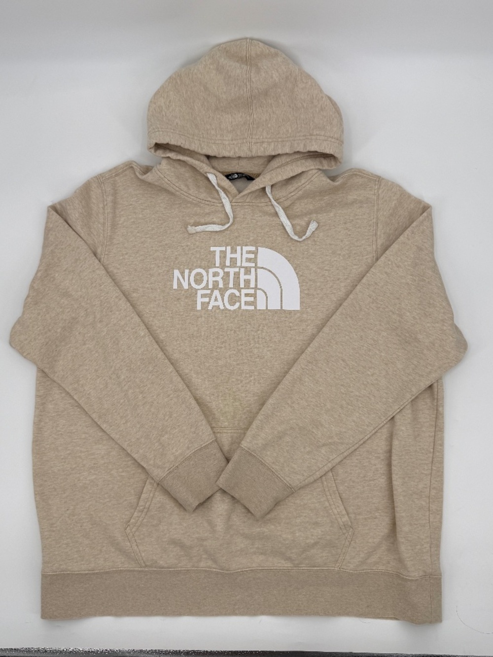 The North Face Hoodie Tan Oatmeal Beige Gorpcore Pullover Sweatshirt Women XXL